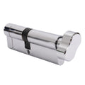 Mila 55/45 Chrome Thumb Turn Euro Cylinder- Paired Alike (Two Cylinders). 
