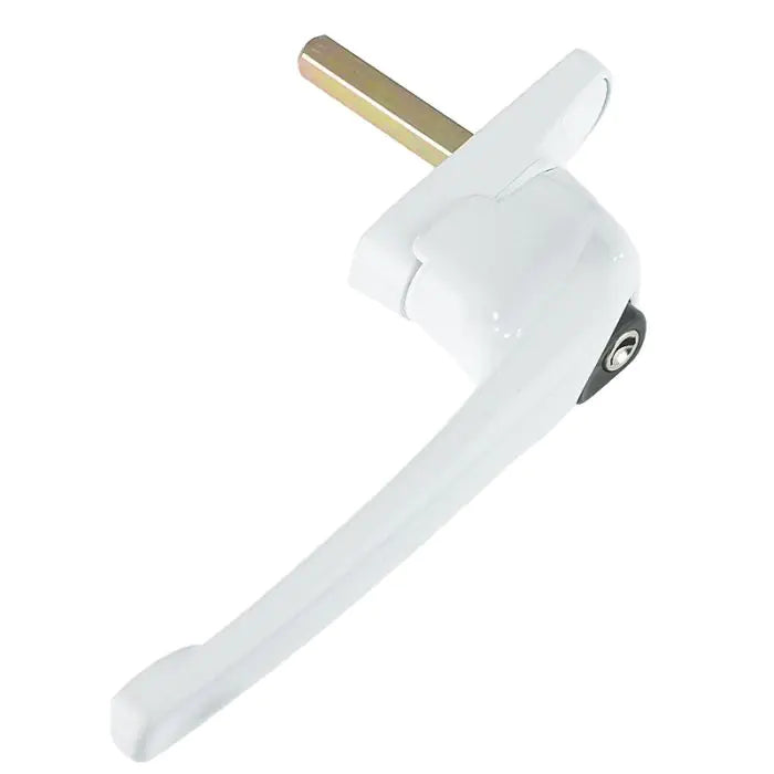 Espag White locking window handle. Right hand hung window handle. 
